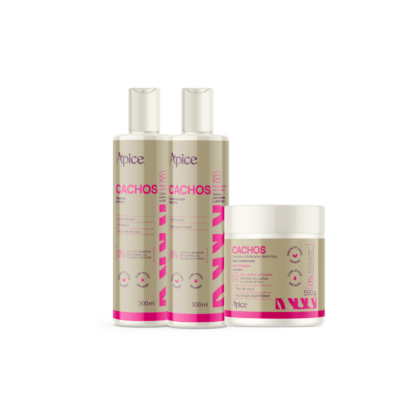 Kit Cachos Essence - Shampoo, Condicionador e Ativador (3 ITENS)