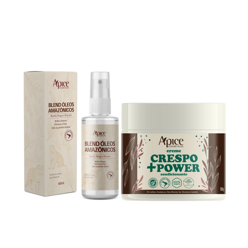 Kit Creme de Pentear Crespo + Power e Blend de óleos Amazônicos  (2 itens)