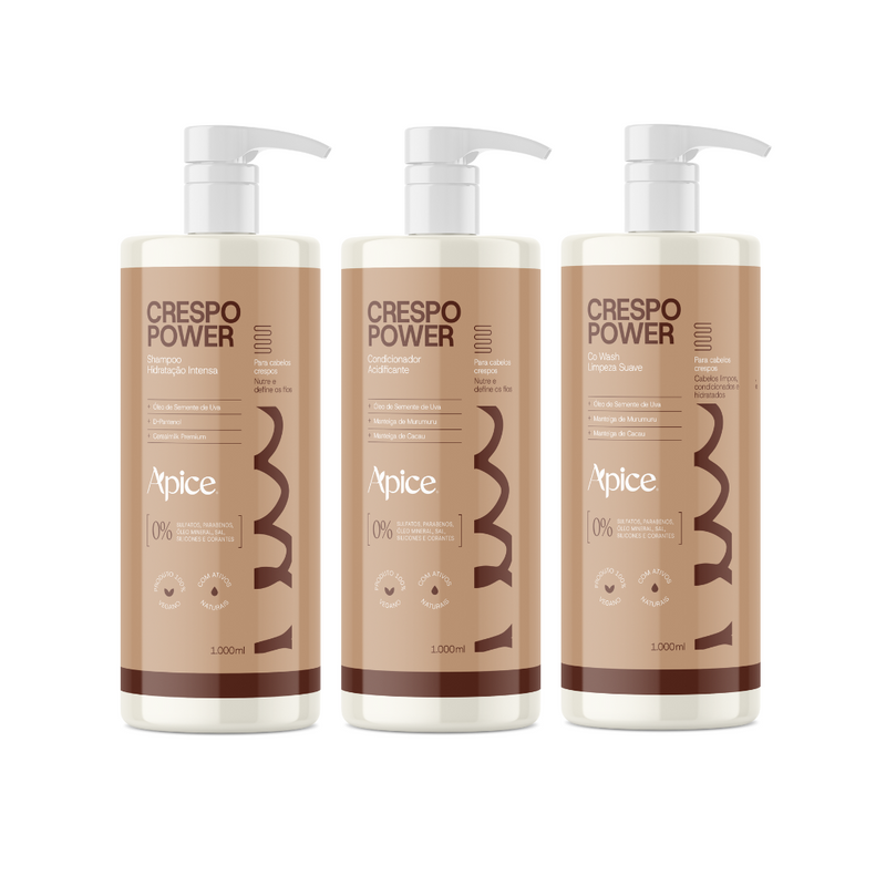 Kitão Crespo Power - Shampoo, Co Wash e Condicionador (3 ITENS)