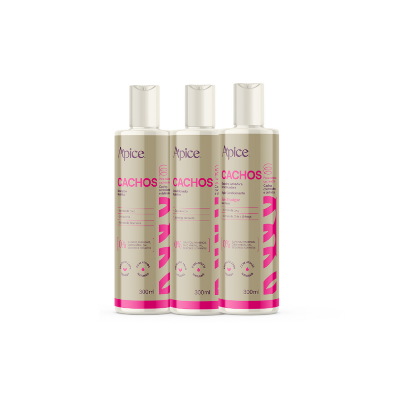 Kit Cachos Essence - Shampoo, Condicionador e Gelatina (3 ITENS)